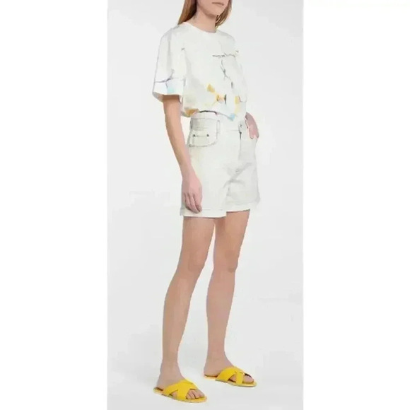 STELLA MCCARTNEY 23 Old Bond Street London Denim Shorts In White Wash - Picture 3 of 8